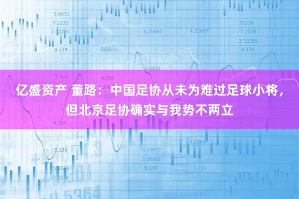 亿盛资产 董路：中国足协从未为难过足球小将，但北京足协确实与我势不两立